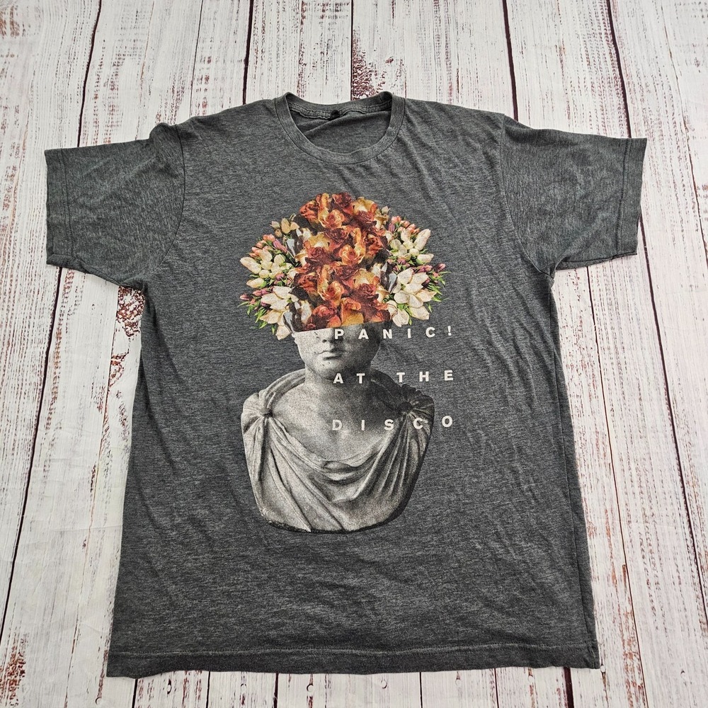Panic at the Disco Gray Short Sleeve Cotton Blend T-Shirt‎ Men's L
